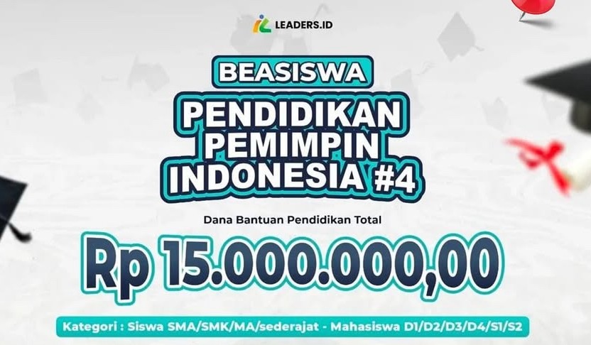 Beasiswa Pendidikan Pemimpin Indonesia #4 Kembali Dibuka, Tawarkan Bantuan Pendidikan hingga Rp15 Juta